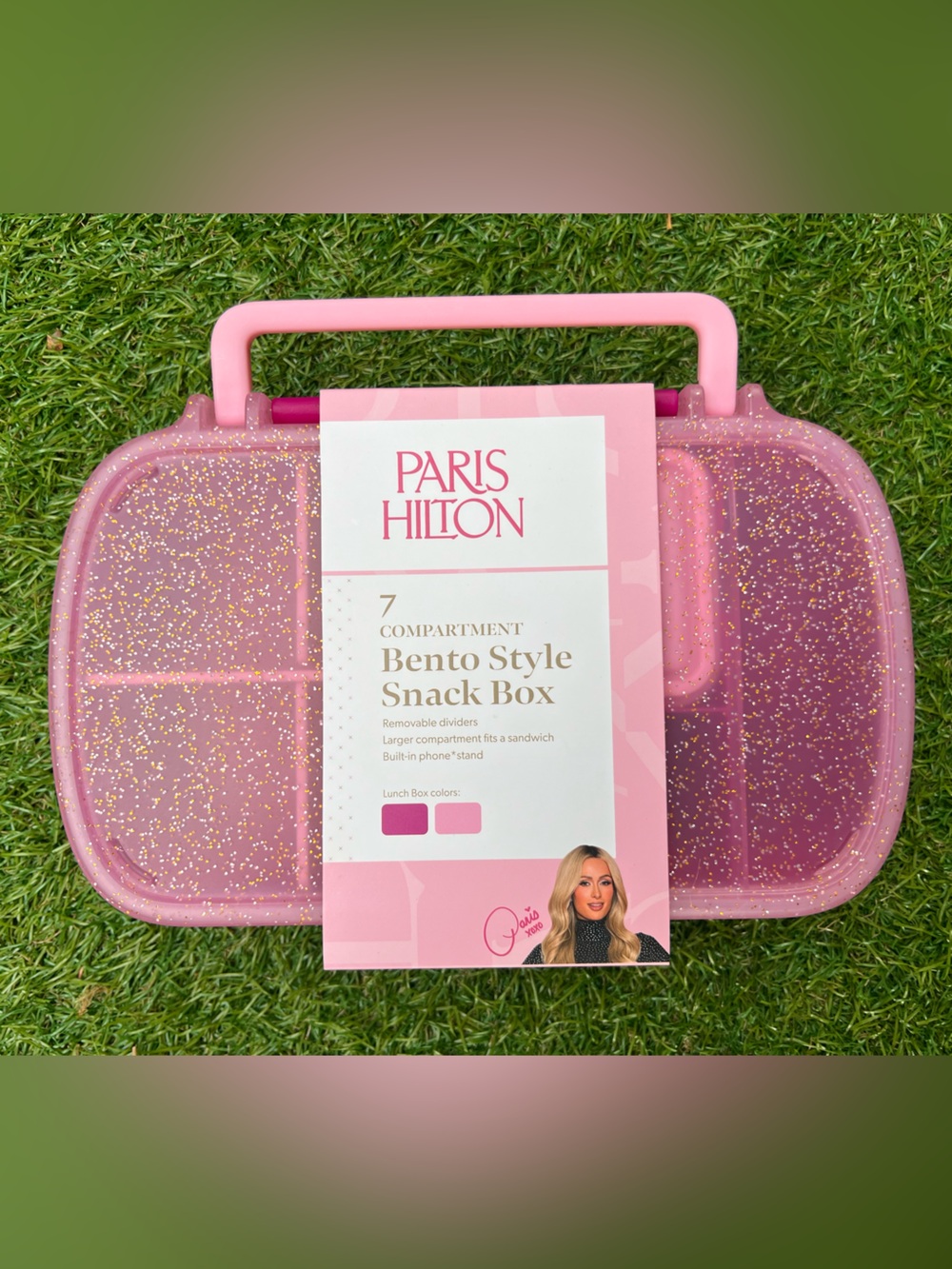 Paris Hilton Hot Pink Hlitter Snack Bento Style Box